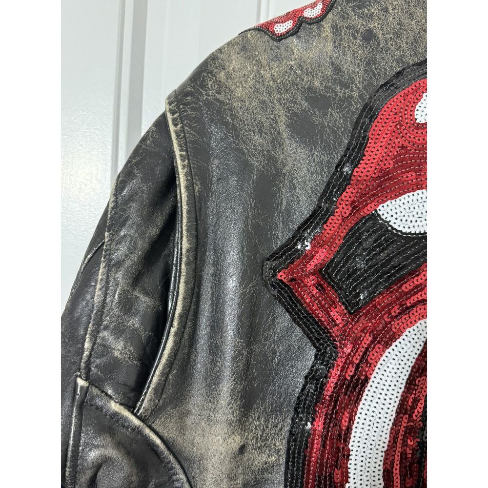 NWT 1 of a Kind MadeWorn Rolling Stones Leather Jacket - Picture 14 of 16